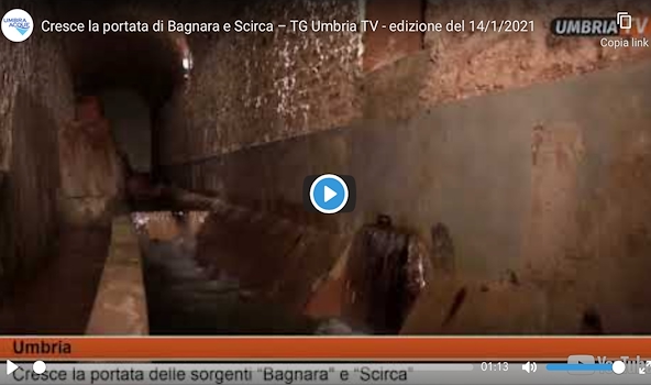 Cresce la portata di Bagnara e Scirca – TG Umbria TV - edizione del 14/1/2021